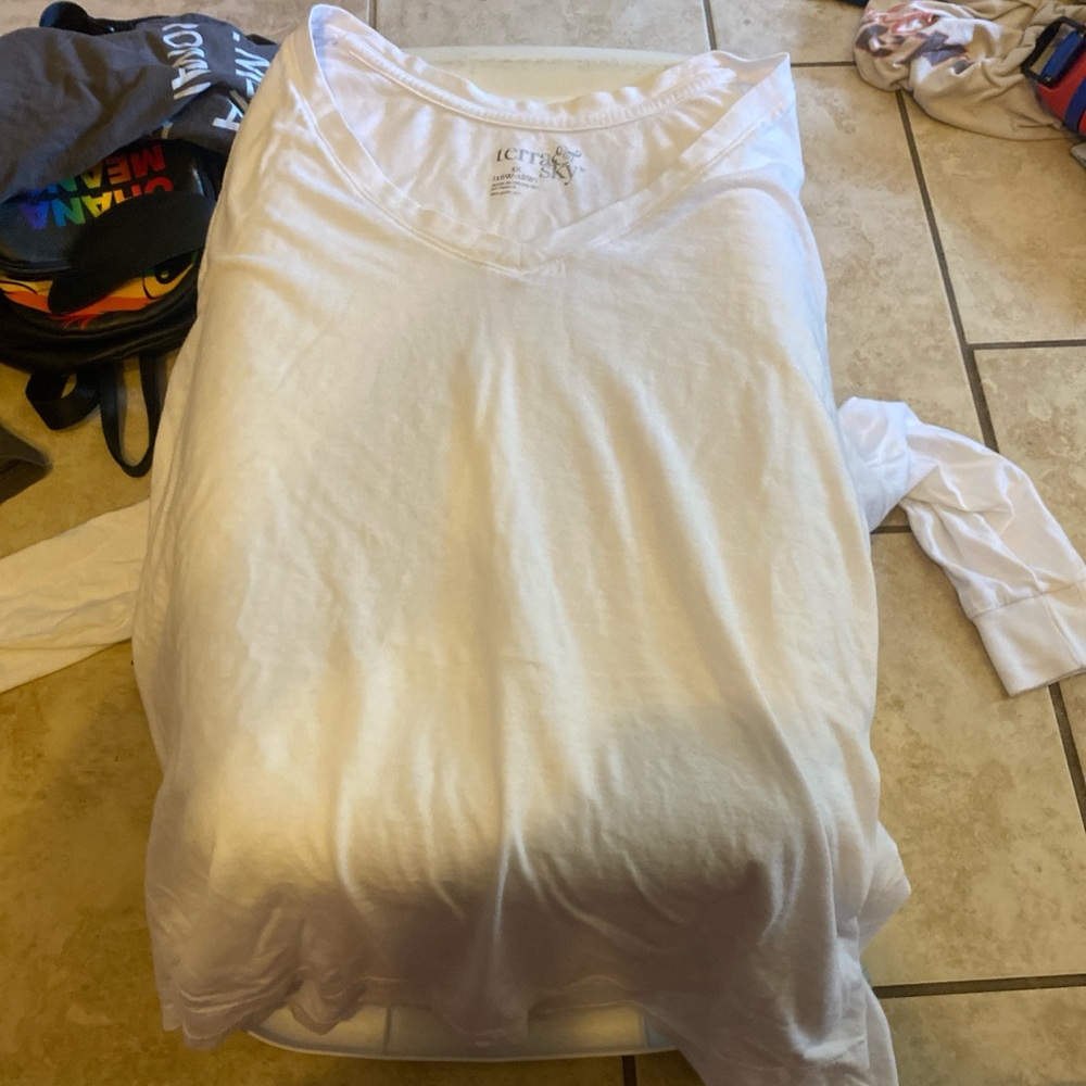 Women's White Long Sleeve Tee
